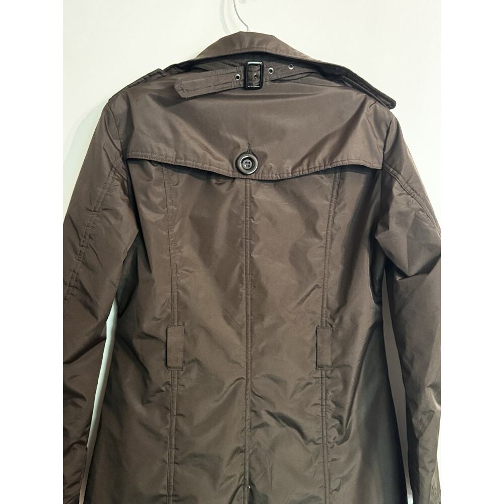 Safira Fashion Collection Women’s Trench Coat Button Front Brown Sz L No Belt - Picture 5 of 14